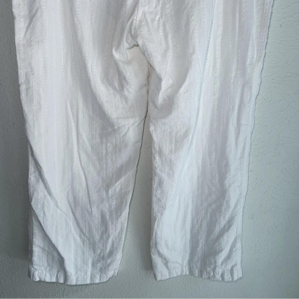 Sundance Gigi White Eyelet Wide Leg Pants XL Coastal Cotton - Image 8