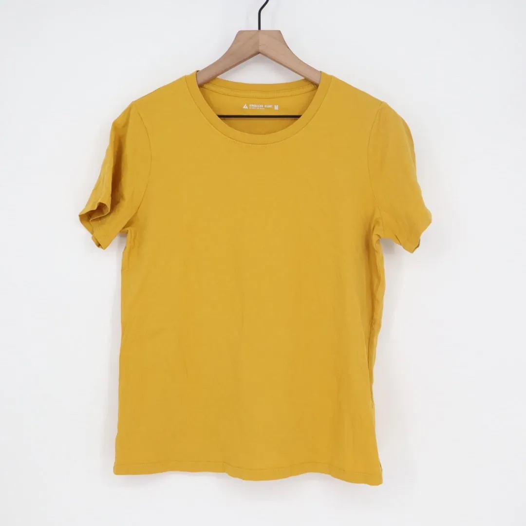 American Giant Classic Crew Neck T Shirt Mustard Yellow Made in USA Size M Size M - Image 2