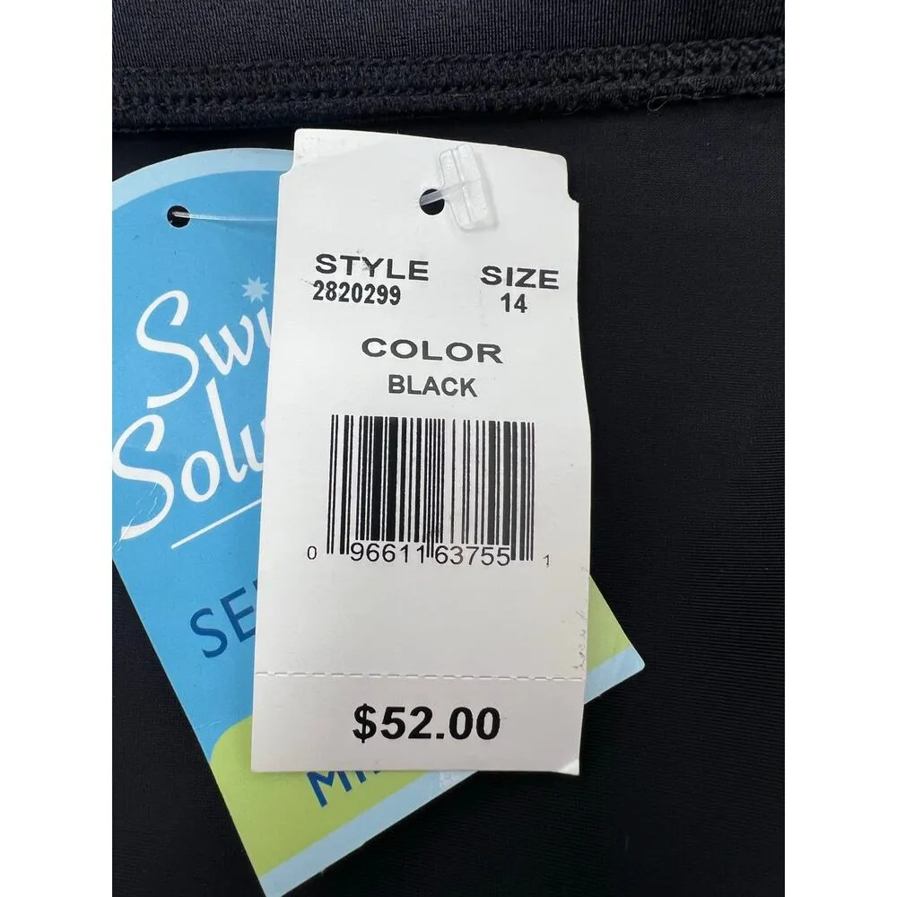 Swim Solutions Women's Thigh Minimizing Slimming Black Swim Skirt 14 - Image 5