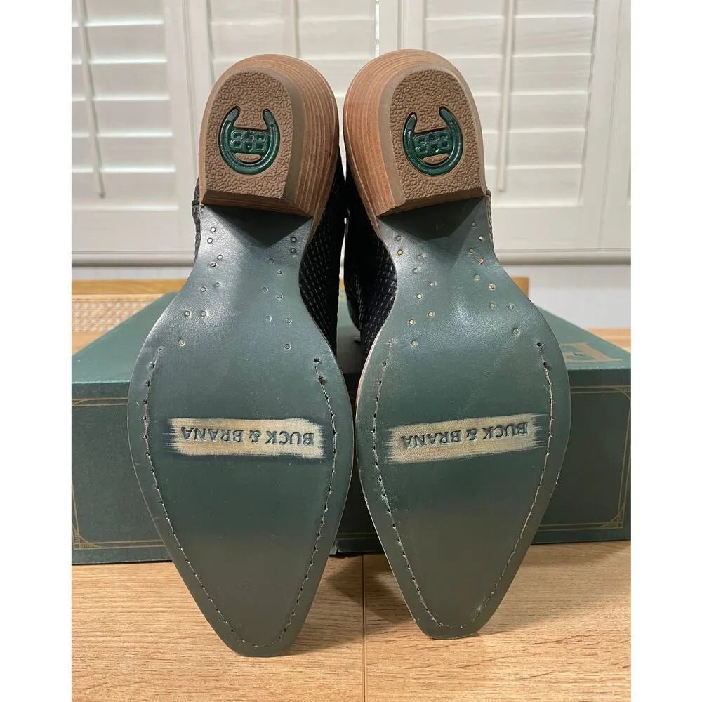 Buck & Brana Austin Anaconda Leather Western Black Booties Boots Size 7.5 NIB - Image 10