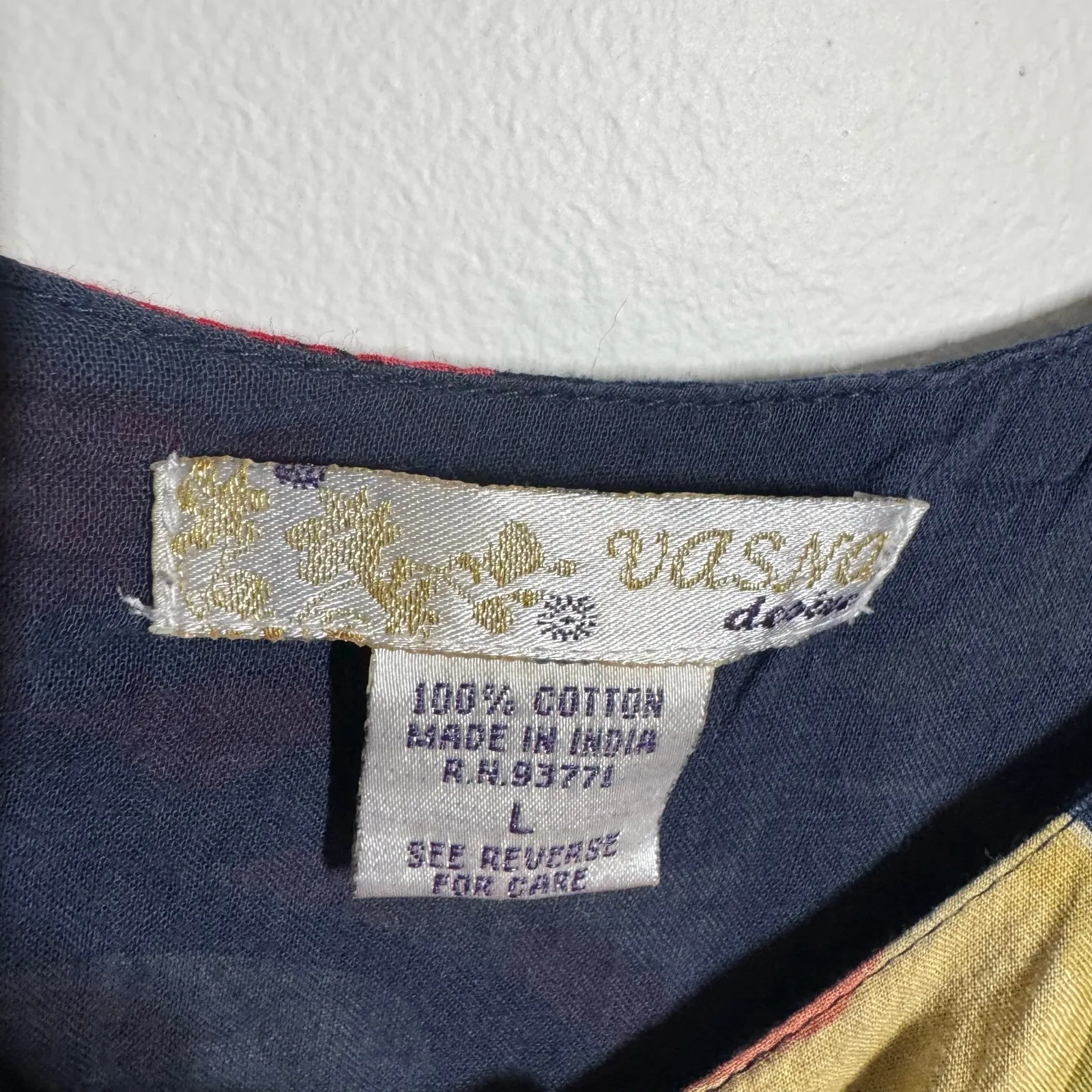 Vasna Desire Boho Floral Tiered Maxi Summer Dress Women L Cotton Casual Cottage Red Size L - Image 5