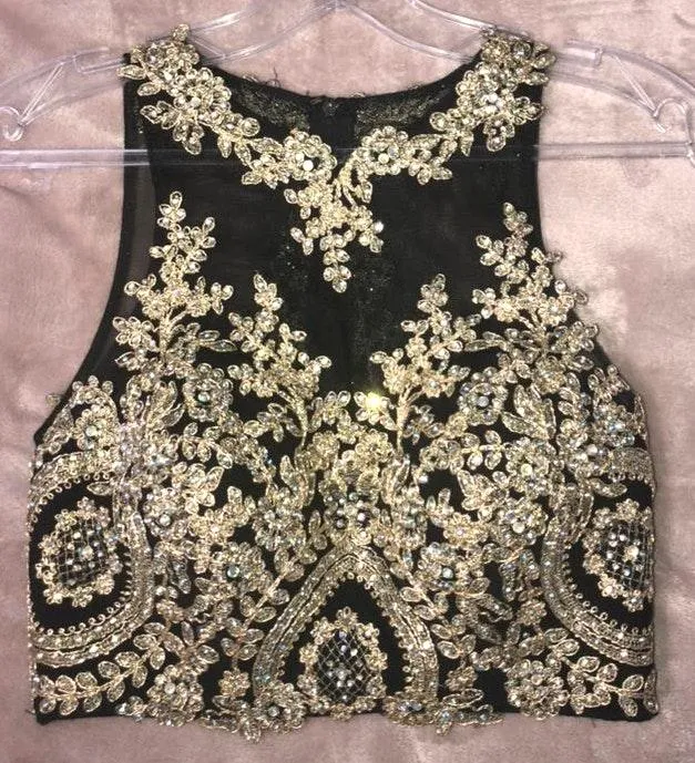 Abby Paris Gold and Black Homecoming dress  - Image 2