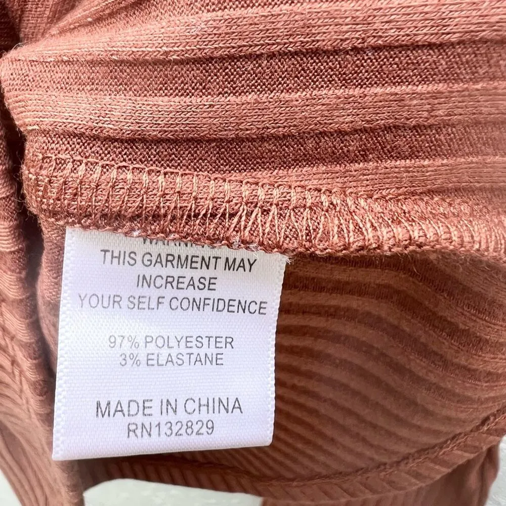 Song of style knit top and flare pants rusty brown set small women - Image 6