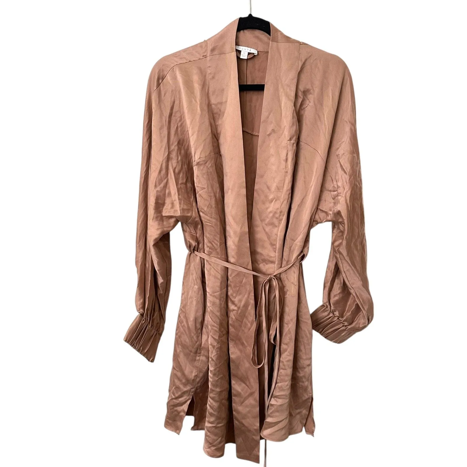 LUNYA Washable Silk Robe Delicate Pink Medium - Image 2