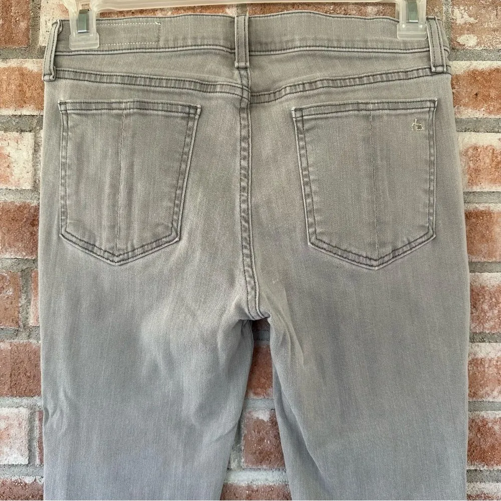 Rag & Bone Cropped Ankle Skinny Jeans Raw Hem Gray Women’s 29 Burmese Grey - Image 5