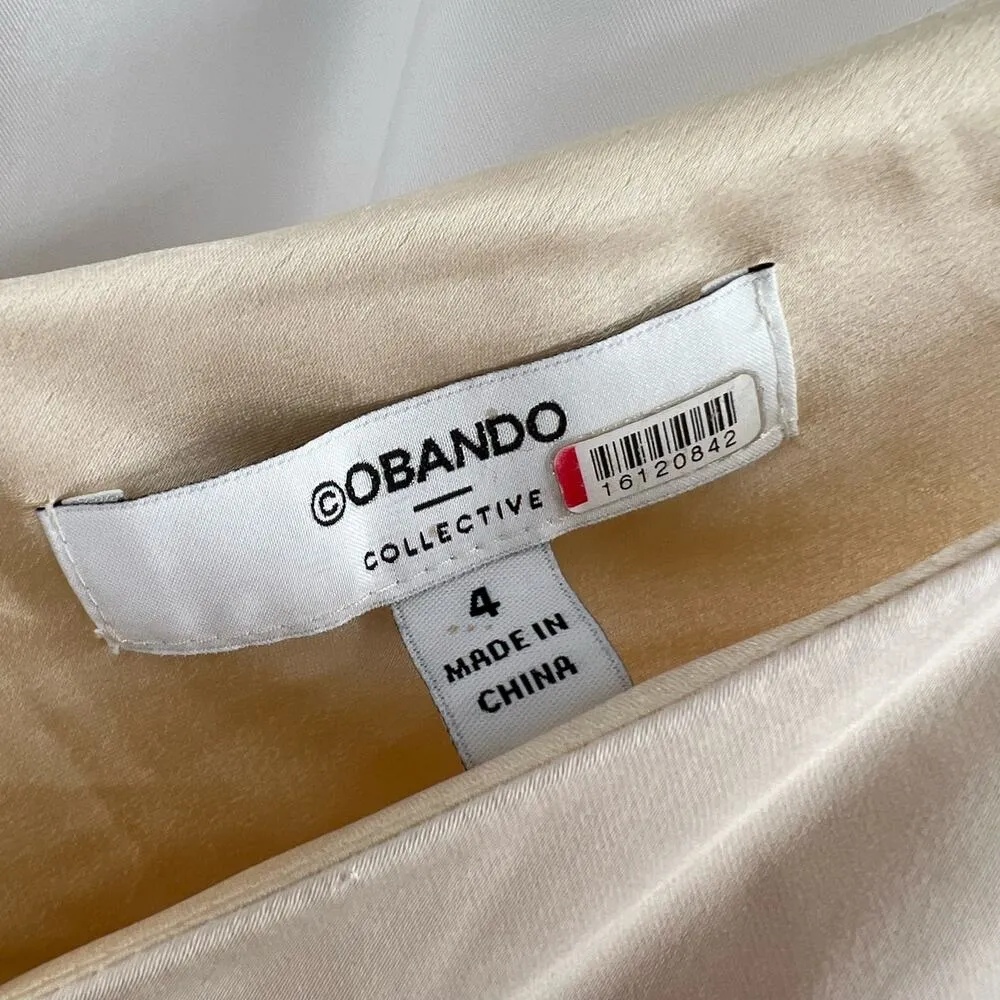 Obando Collective Wide Leg Jumpsuit with Cape Cream Size 4 - Image 10