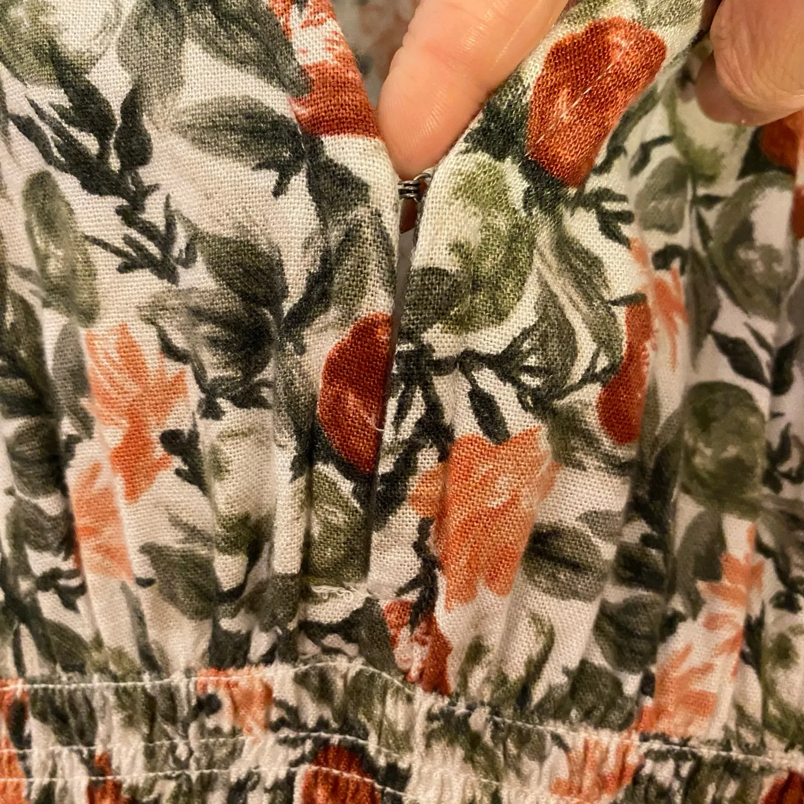 Abercrombie & Fitch Floral Fruit Print Green Red Mini Dress Women's size Small - Image 7