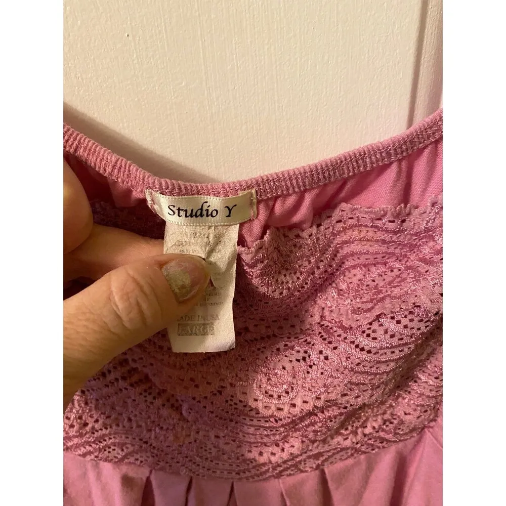 Pink lace flutter sleeve Top size L Y2k - Image 5