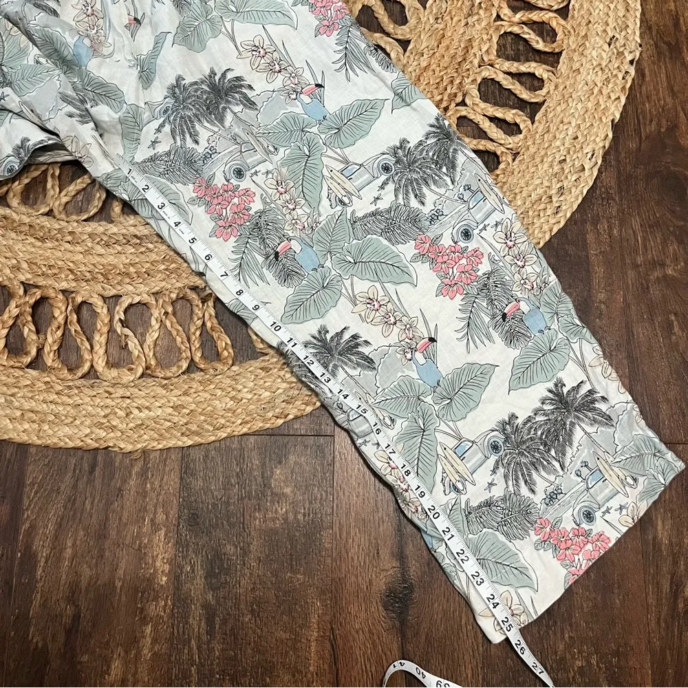 C&C California 100% Linen M Pants Tropical Toucan - Image 4