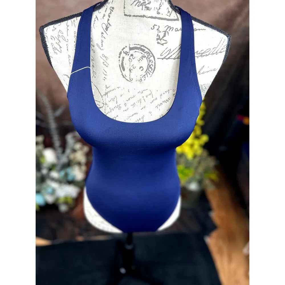 Andie Open Back The Catalina 1 Piece Swim suit Bathing Navy Blue S - Image 7