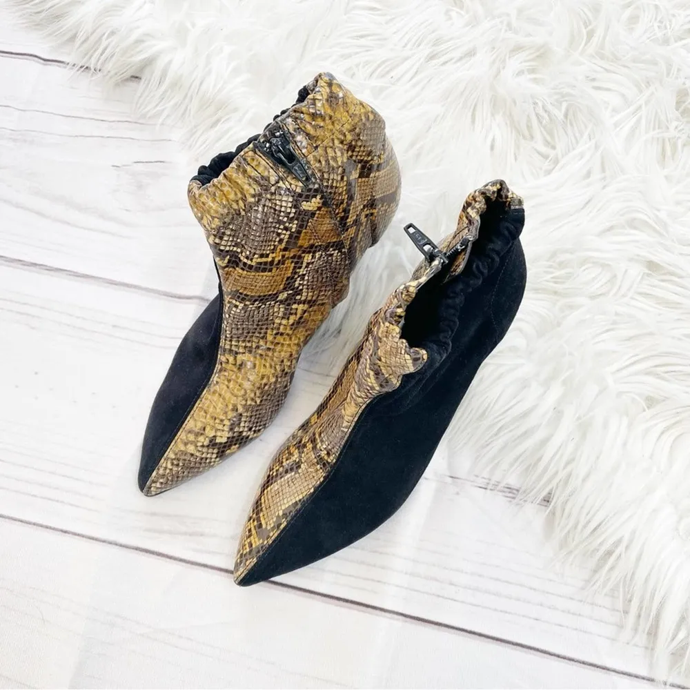 🆕 & Other Stories Gathered Kitten Snake Print & Suede Pointed Toe Heels Size 37 - Image 2