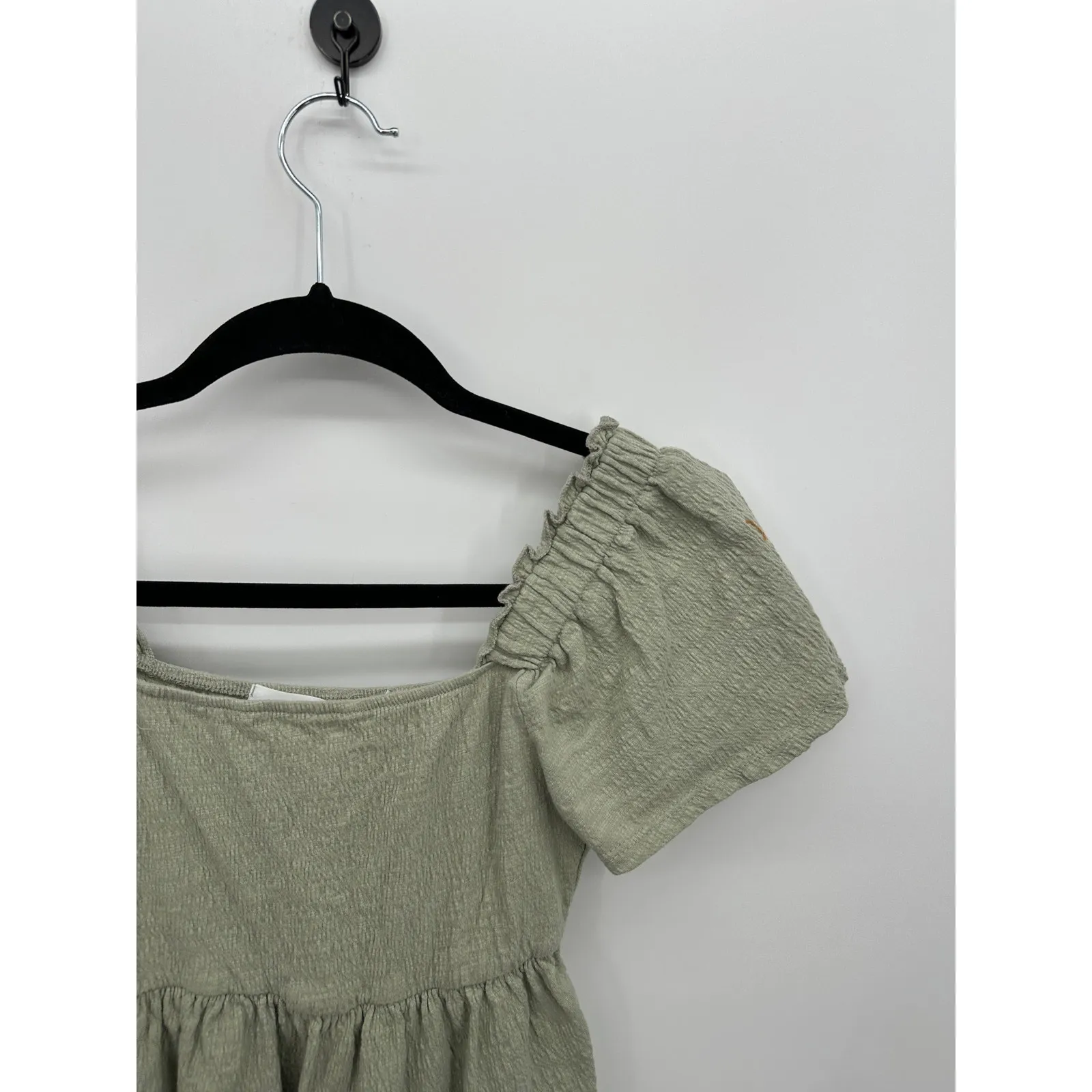 Altar'd State Babydoll Top Womens Sz S Green Earthy Ruffle Boho Cottagecore - Image 4