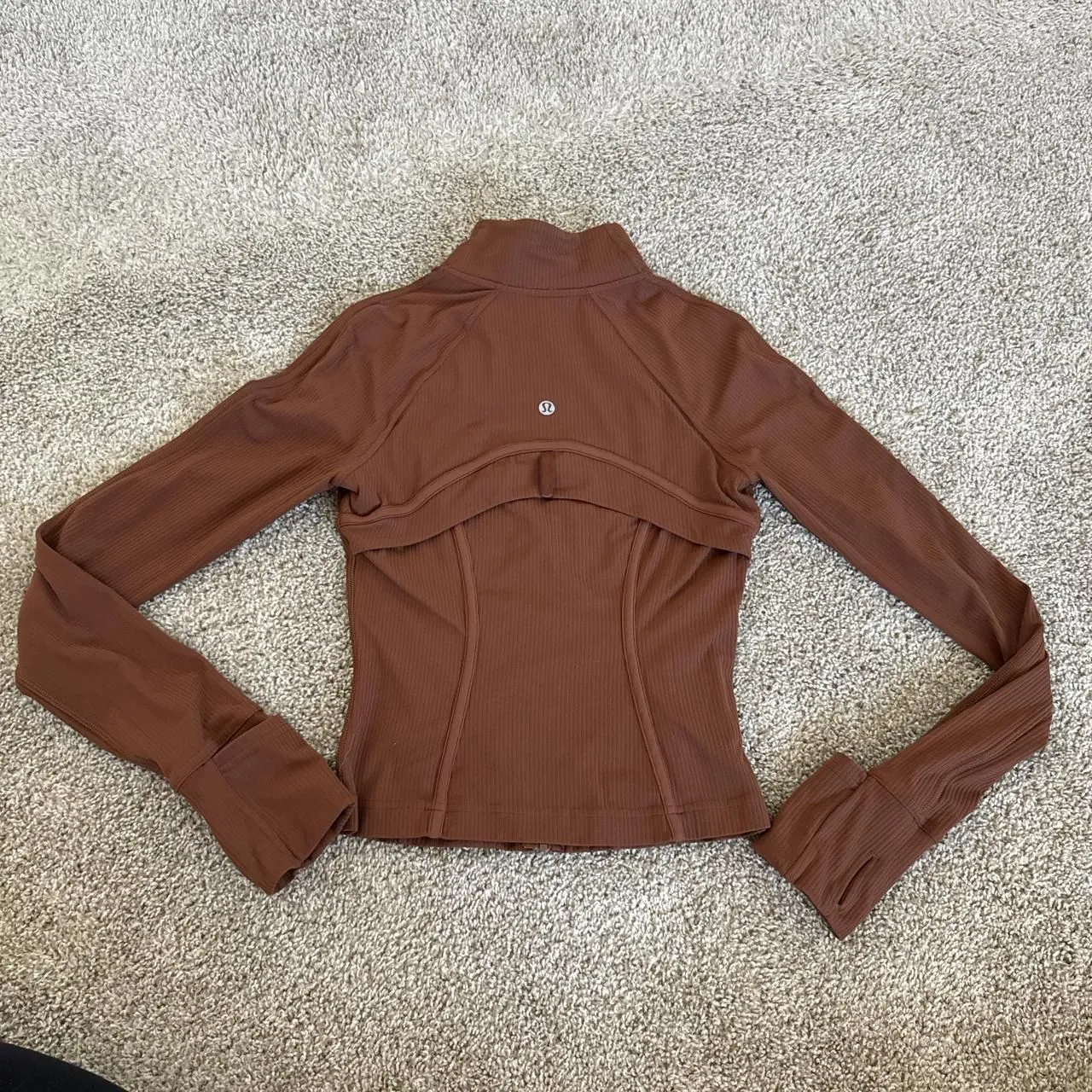 Lululemon nulu cropped ribbed define jacket in roasted brown - Size 4 - Image 5