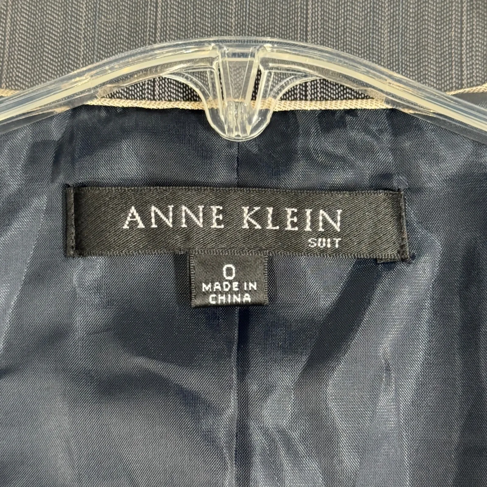 Anne Klein Pinstripe Blazer Women 0 Gray Career Workwear Power Suit Quiet Luxury - Image 7