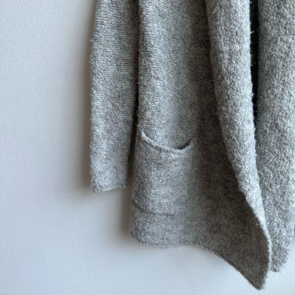 Aritzia Babaton Wool Alpaca Marled Chunky Open Front Cardigan Size XXS/XS Gray - Image 5