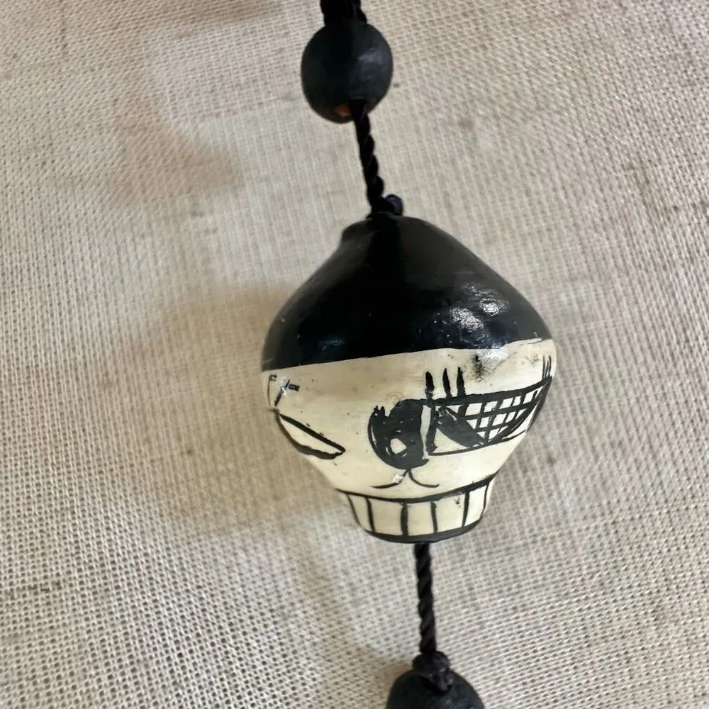 Hand Made Clay Bead Necklace By De Los Reyes Black - Image 2