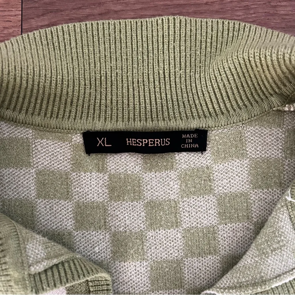 Hesperus  Green and White Check Collar Blouse - Image 4