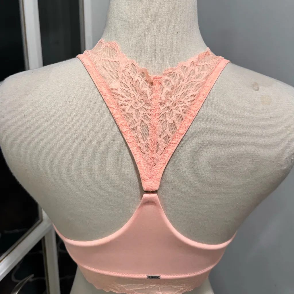 Victoria’s Secret PINK Lace Apricot Push-up Racerback Bralette - Image 5