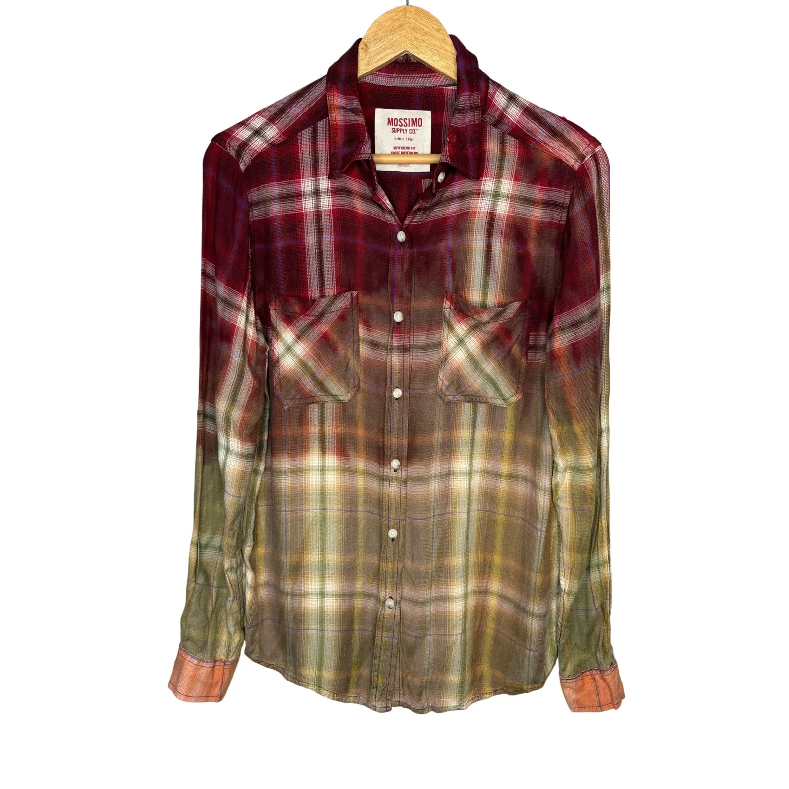 Christmas Funny Bleach Plaid "All The Jingle Ladies" Graphic Flannel Size Medium Red - Image 3