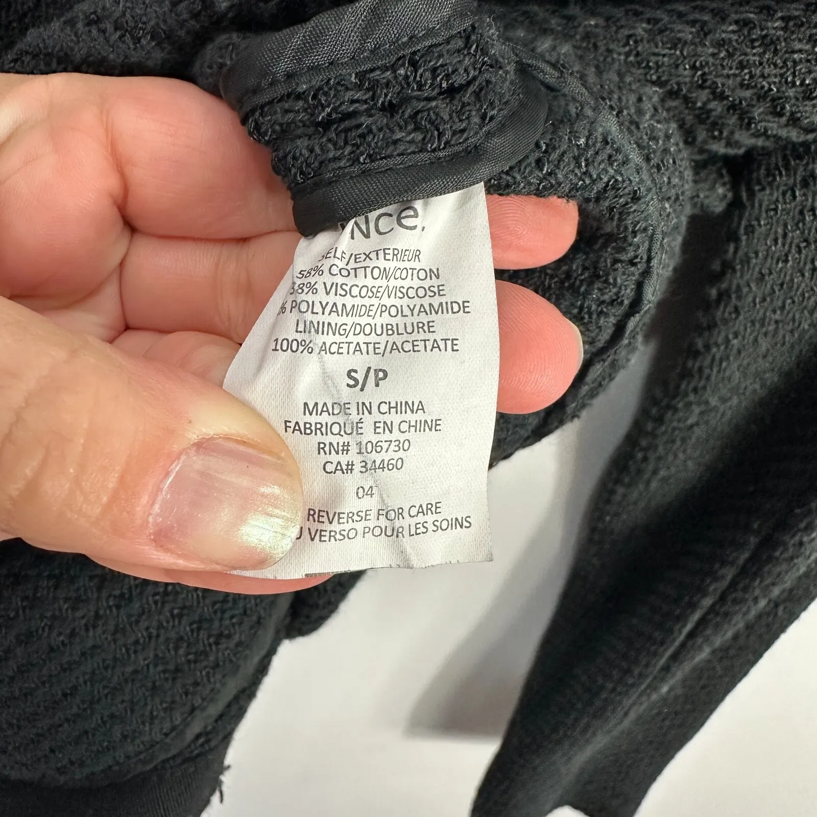 Vince Jacket Women Small Black Fringe Tweed Indie Sleaze Minimalist Quiet Luxury - Image 6