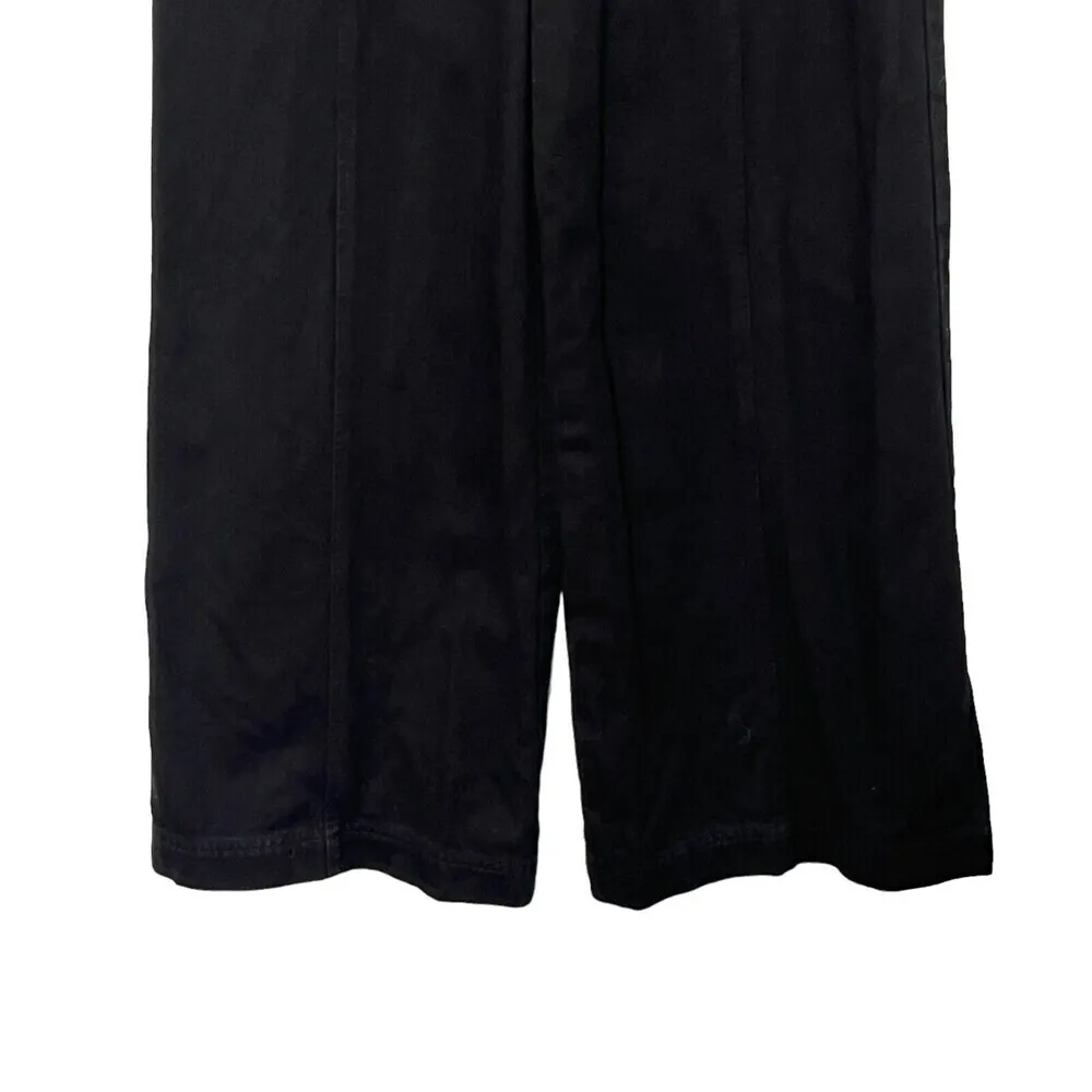 INTERMIX Franny Wide Leg Cropped Pants Belted Black Cotton Women’s Size 8 - Image 4