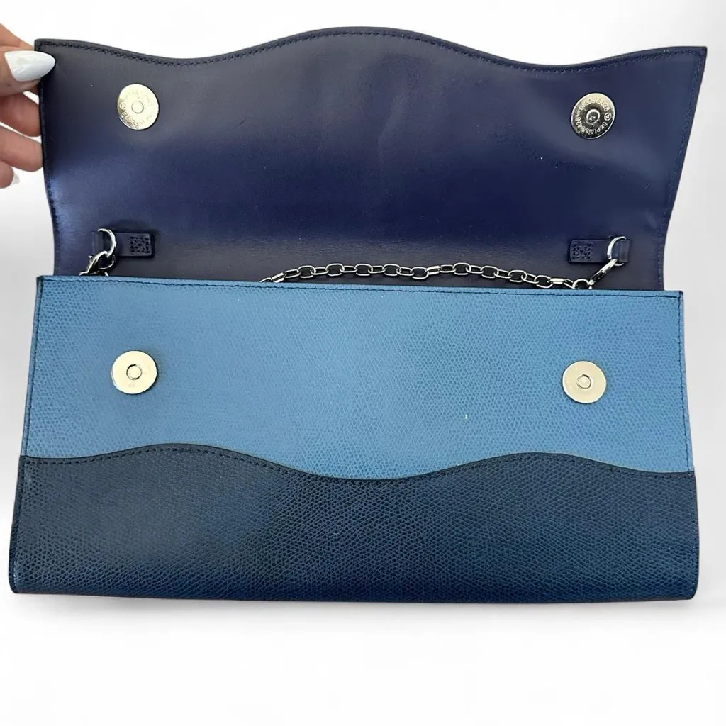 Halogen Leather Clutch Wallet with Chain – Navy – NWOT - Image 4