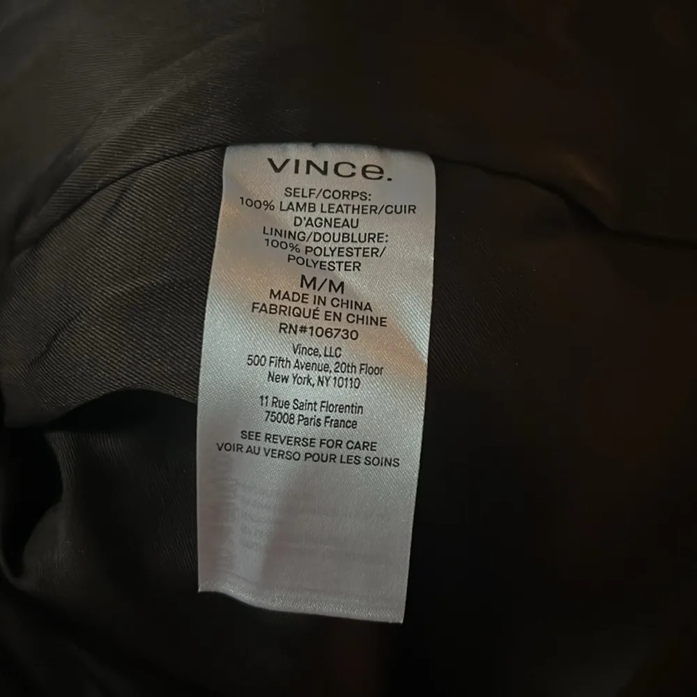 Vince 100% Lamb Leather Safari Jacket in Brown, Size M New w/Tag Retail $1495 - Image 13