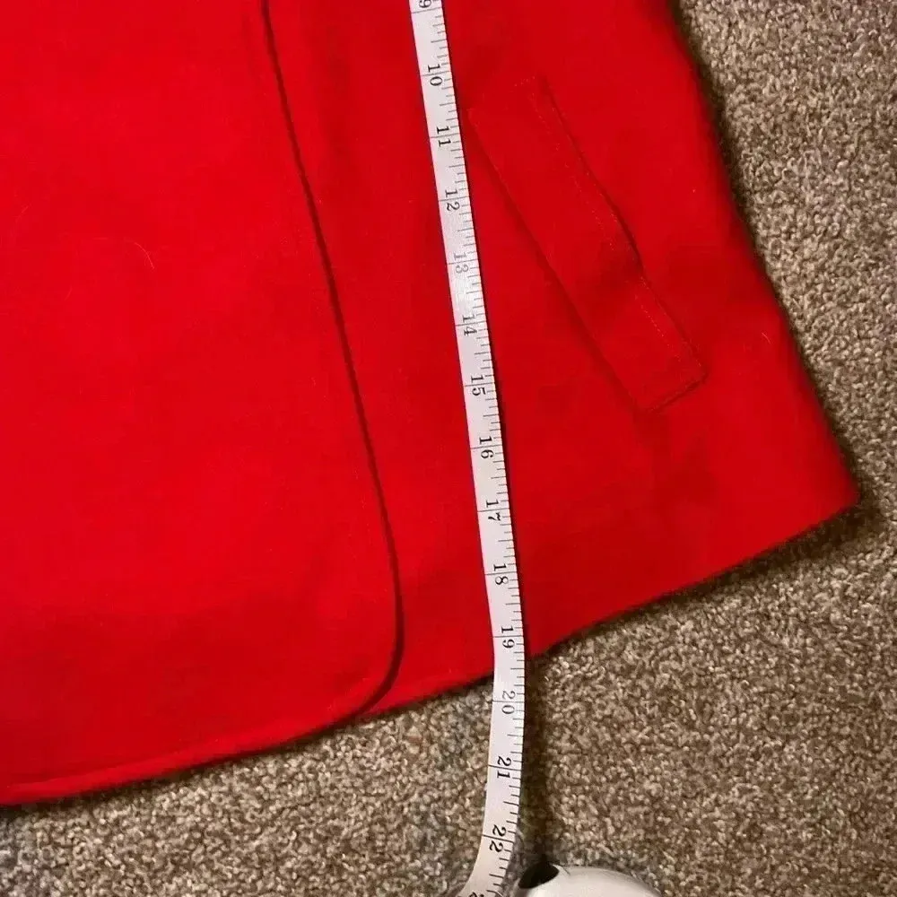 Forever 21 Red Wool Blend Women's Double-Breasted Jacket Size large - Image 8