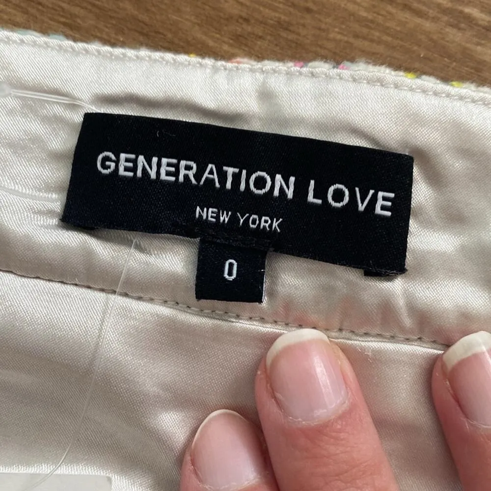 Generation Love Sandra Skirt in Rainbow tweed Boucle skirt sz 0 - Image 6