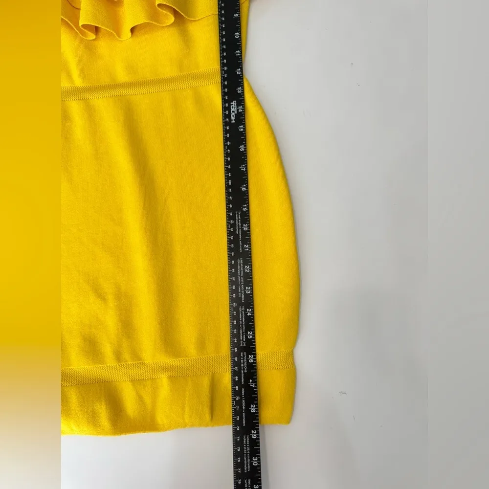 By The Way Yellow Ruffle Off Shoulder Bodycon Mini Dress Size M‎ - Image 5