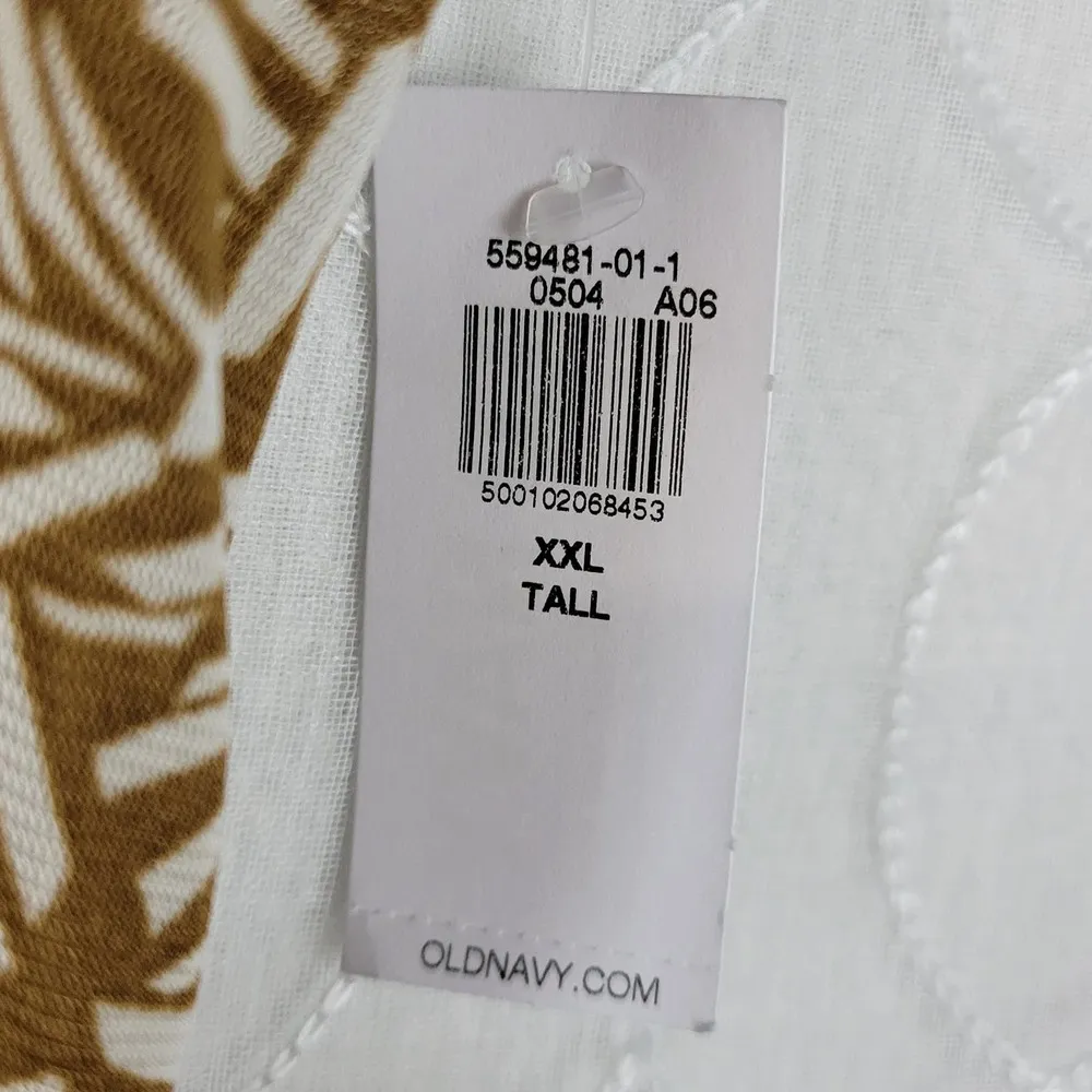 Old Navy Dress XXL Tall Waist Defined Sleeveless Tie Shoulder Smocked Mesh NEW - Image 7