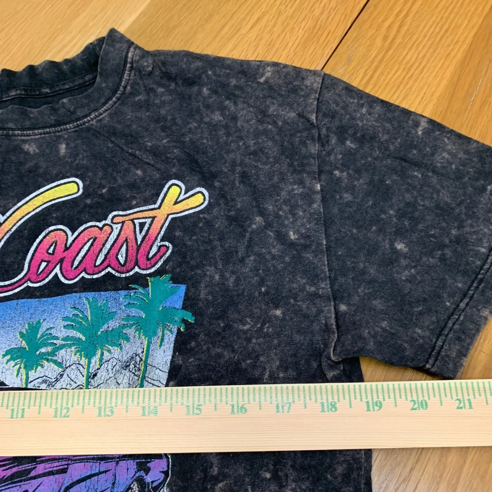 Social Culture West Coast California Speedway Graphic T Shirt Black Acid Wash L Size L - Image 3