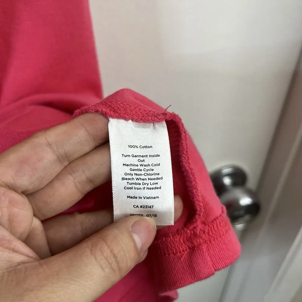 Talbots Women's Dress Size XL Short Cap Sleeve Buttons on shoulder Pink Cotton - Image 6