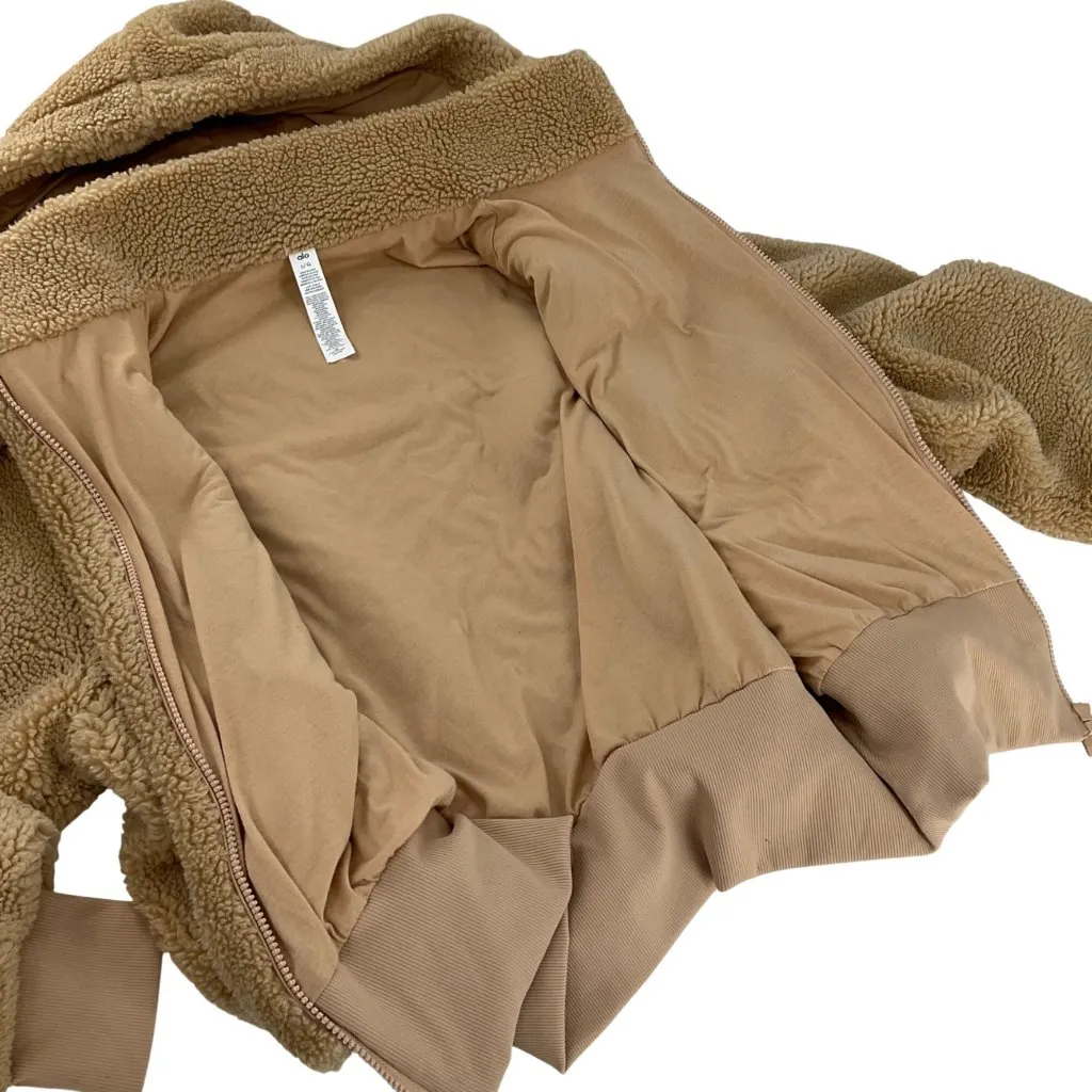 ALO Yoga Womens L Beige Foxy Sherpa Zip - Image 5