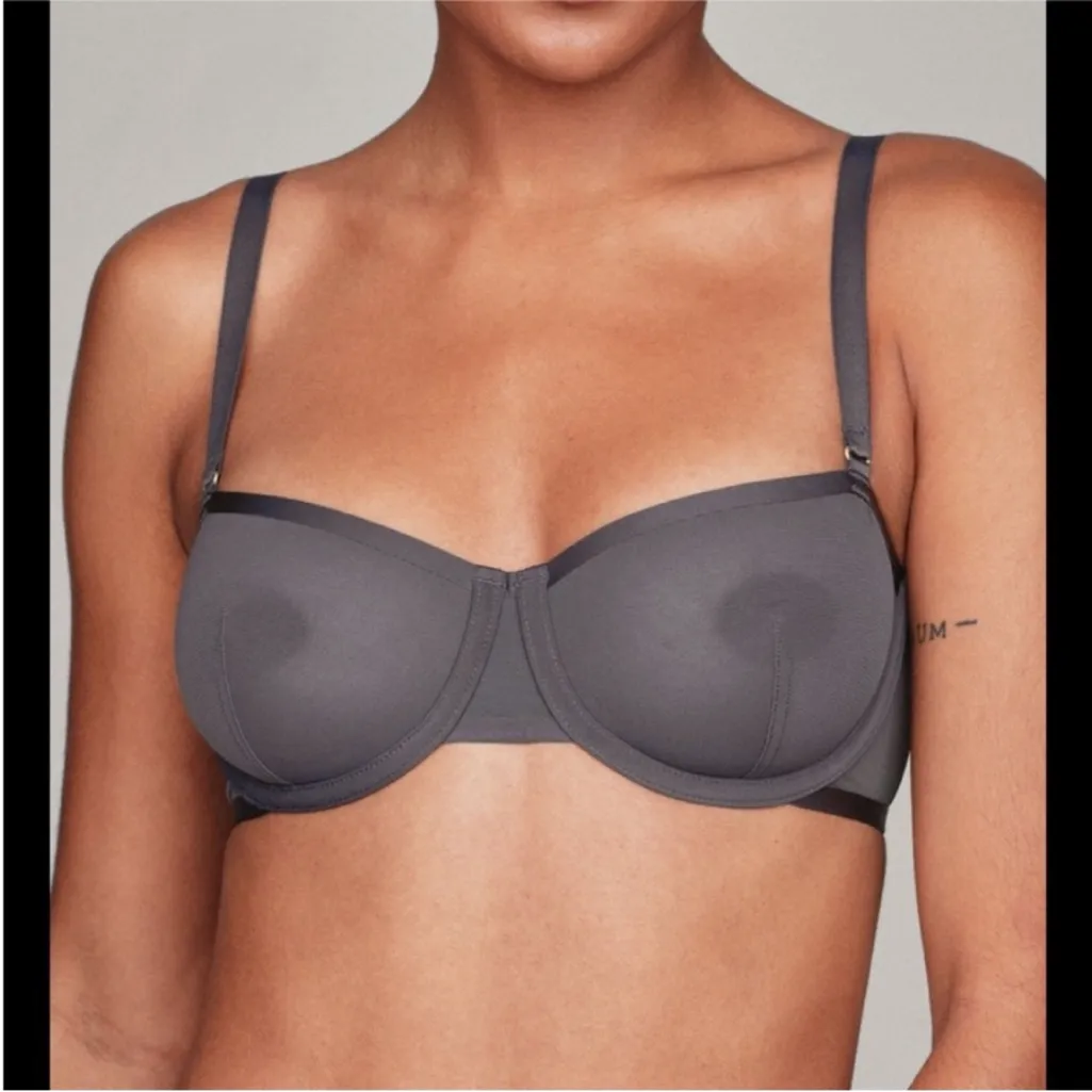 Cuup The Balconette Mesh Underwire Bra: Grey Slate 32G (4D) Gray Size undefined - Image 2