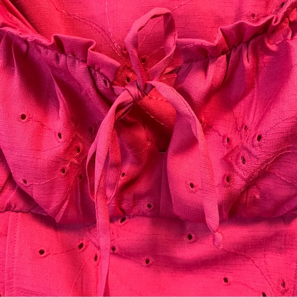 The General Good x Stitch Fix Top Pink Eyelet Floral Sleeveless Corset XXL NWOT - Image 5