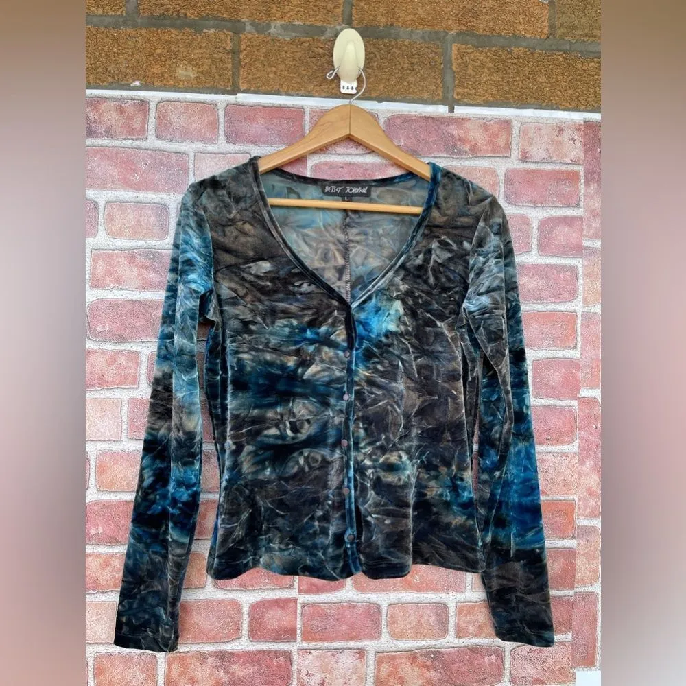 Betsey Johnson vintage set Y2K velour 2 piece size L/M - Image 3