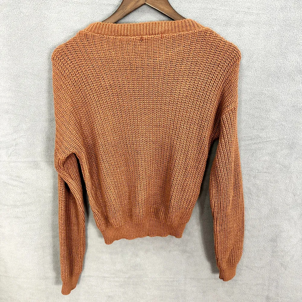 Nastygal collection Sweater Women Small Brown Pullover Shaker Stitch Cozy Goblin - Image 3
