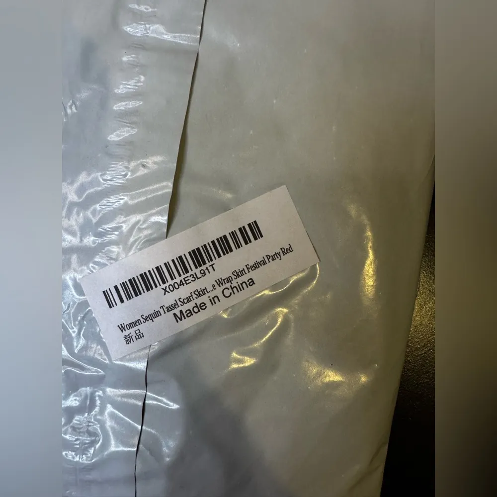 Tassel Skirt Womens Red Tassle Party Sequin Glitter Fringe Belly Dance Rave A5 Size undefined - Image 2