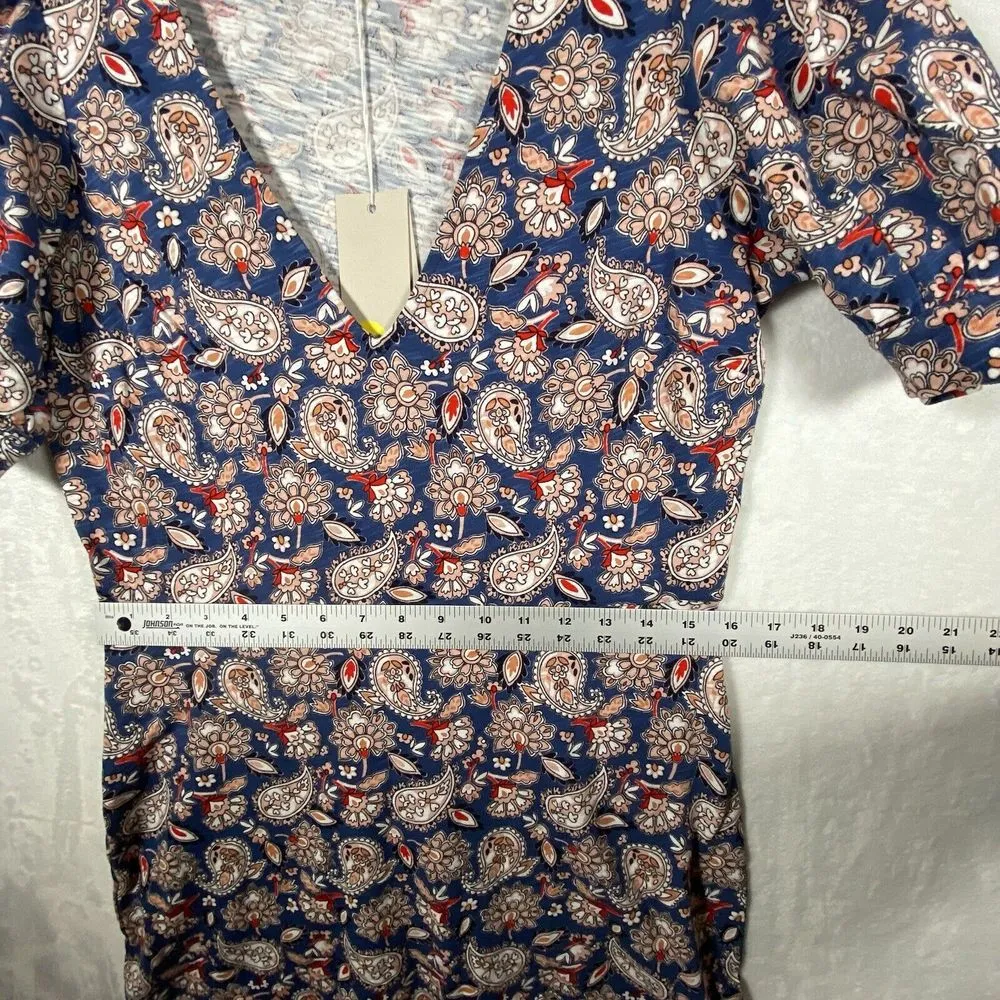 Boden Paisley Print Short Blue‎ 100% Cotton Dress US Size 4 Blue - Image 9