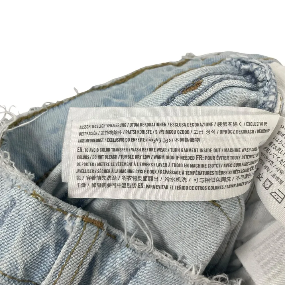 Abercrombie 90s High Rise Straight Ultra Distressed Light Wash Jeans Size 29 - Image 10