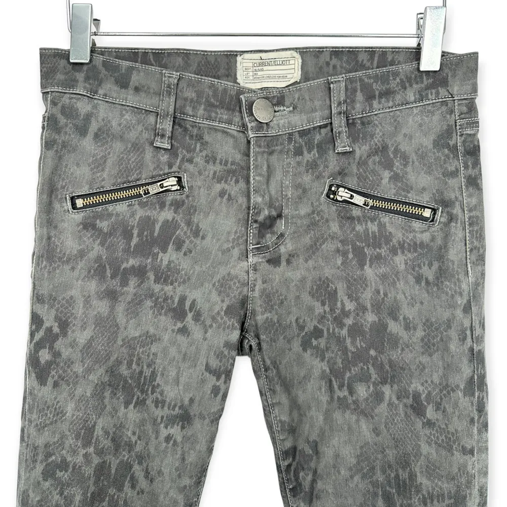 Current/Elliott | Sz 26 | Soho Zip Stiletto Castle Dirty Paw Snake Print Pants - Image 4