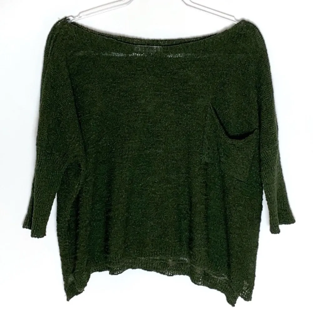 Zara Italian yarn boxy green sweater - Image 2