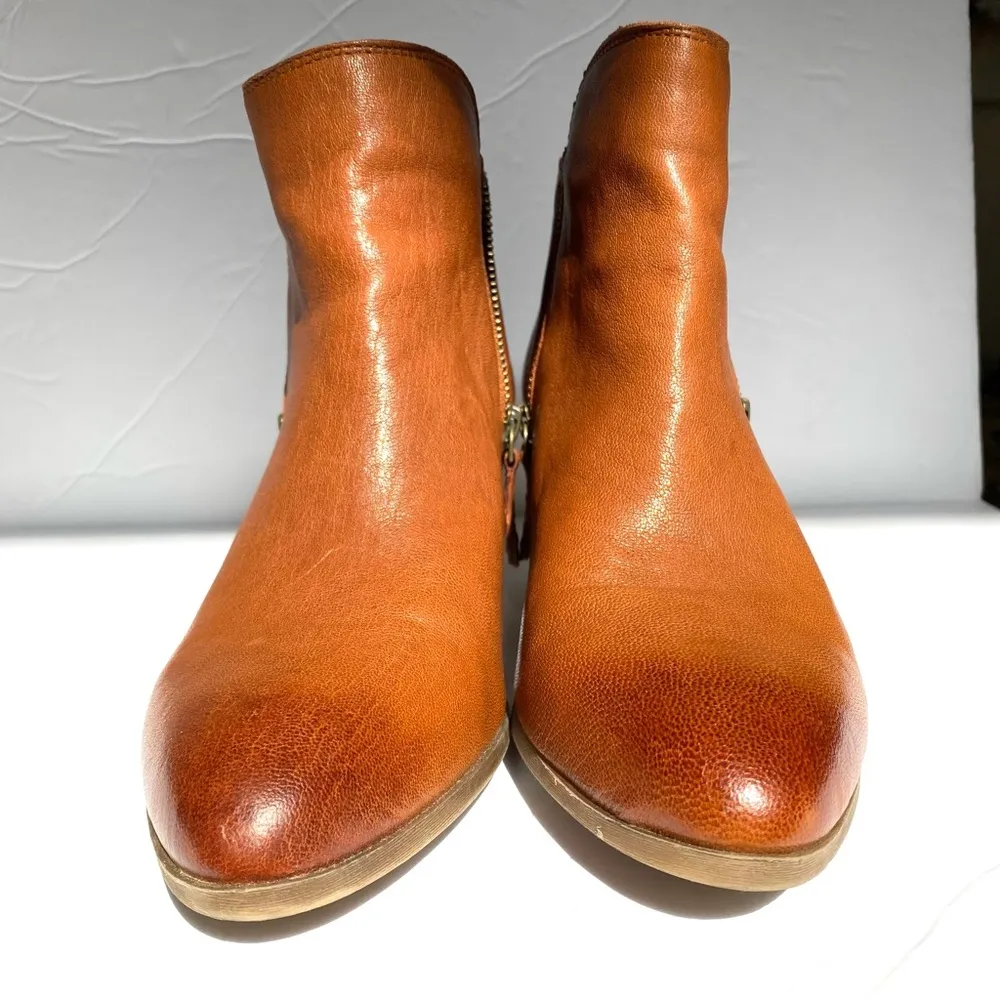 Frye Judith whiskey leather zip ankle booties boots shoes size 9.5 - Image 8