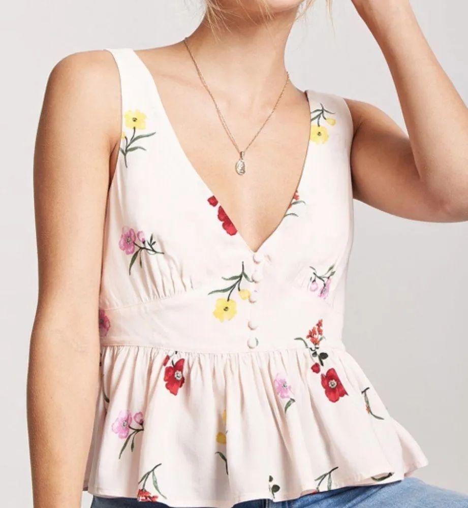 Forever 21 NWT Floral Peplum Top - Image 2