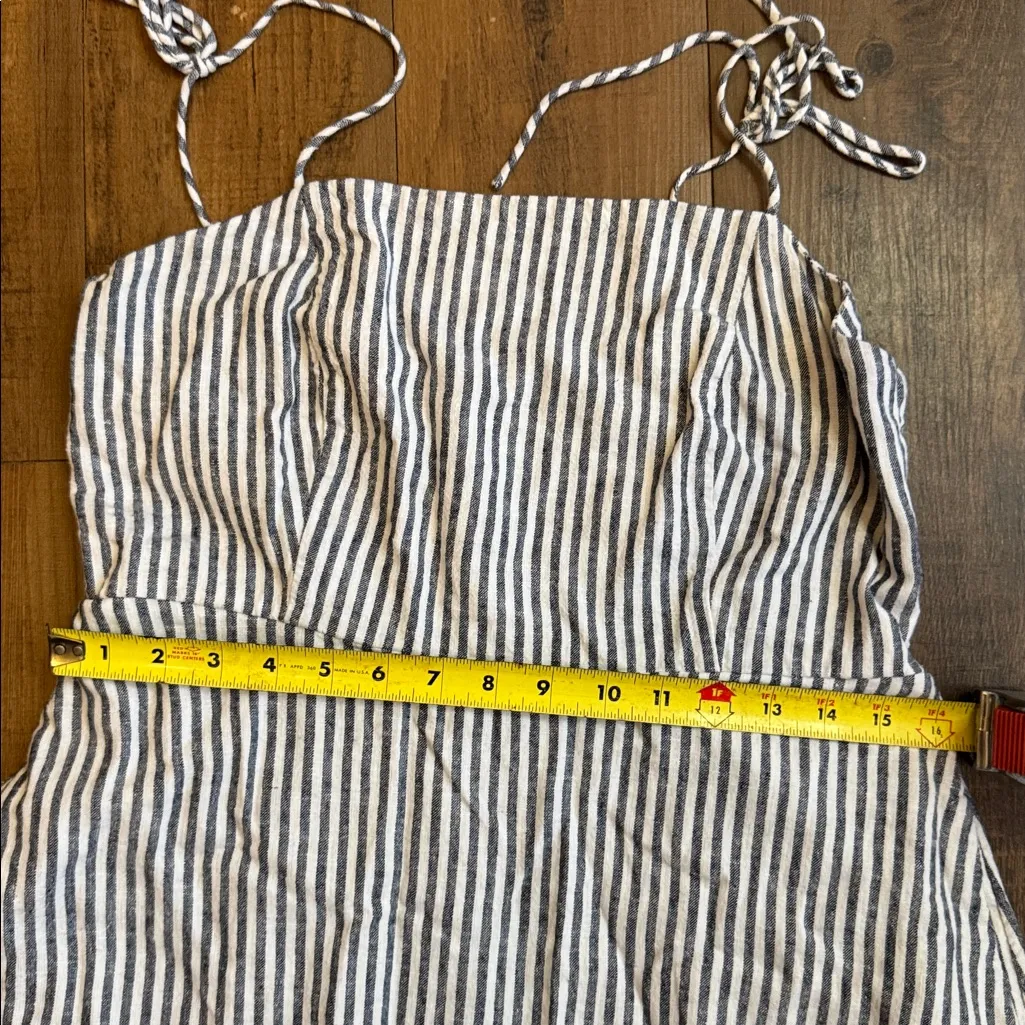 Old Navy Black and White Striped Mini Dress - Image 7