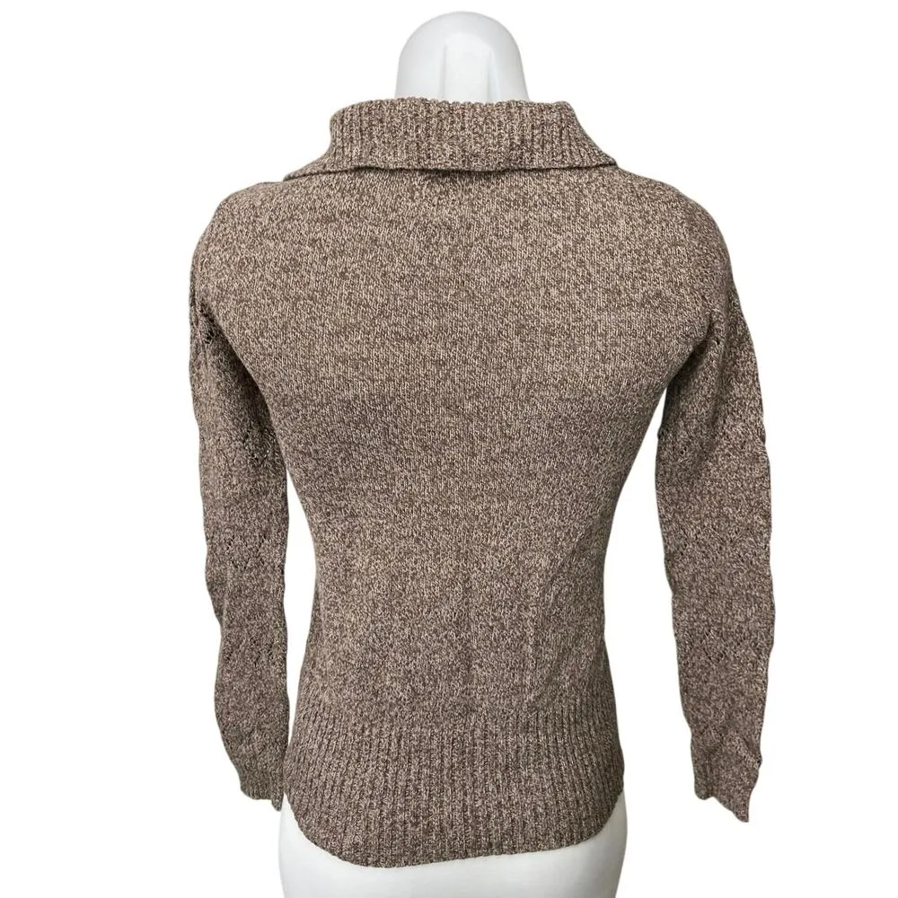 Play C. Charlotte Ronson Womens Brown Polo Collared Pullover Sweater Top Size XS - Image 2