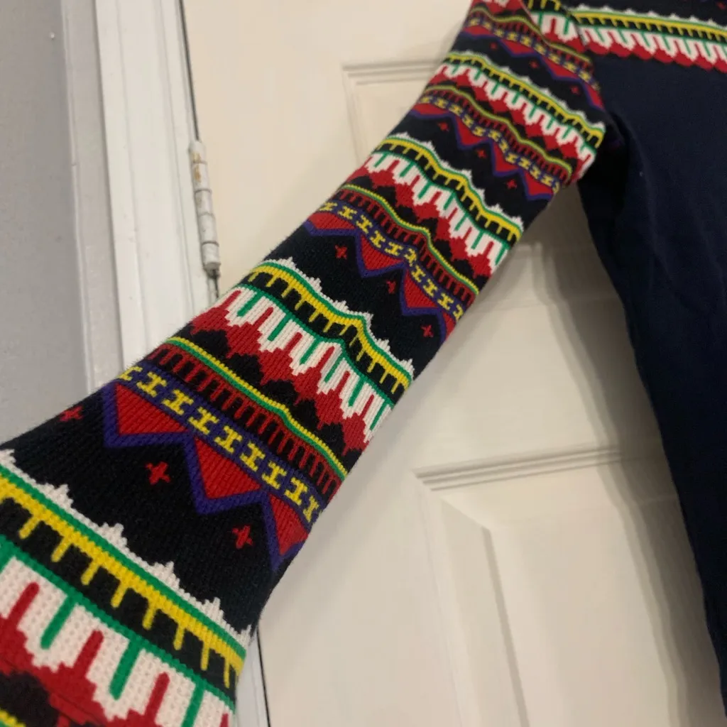 Ralph Lauren Fair Isle Quarter Zip Sweater Black Multi - Image 3