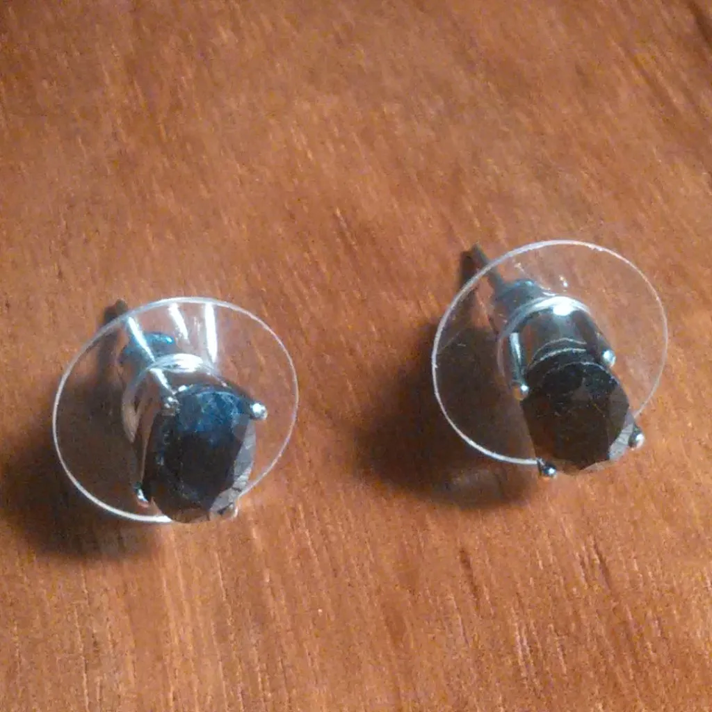 Midnight Sapphire Stainless Steel Stud Earrings - Image 7