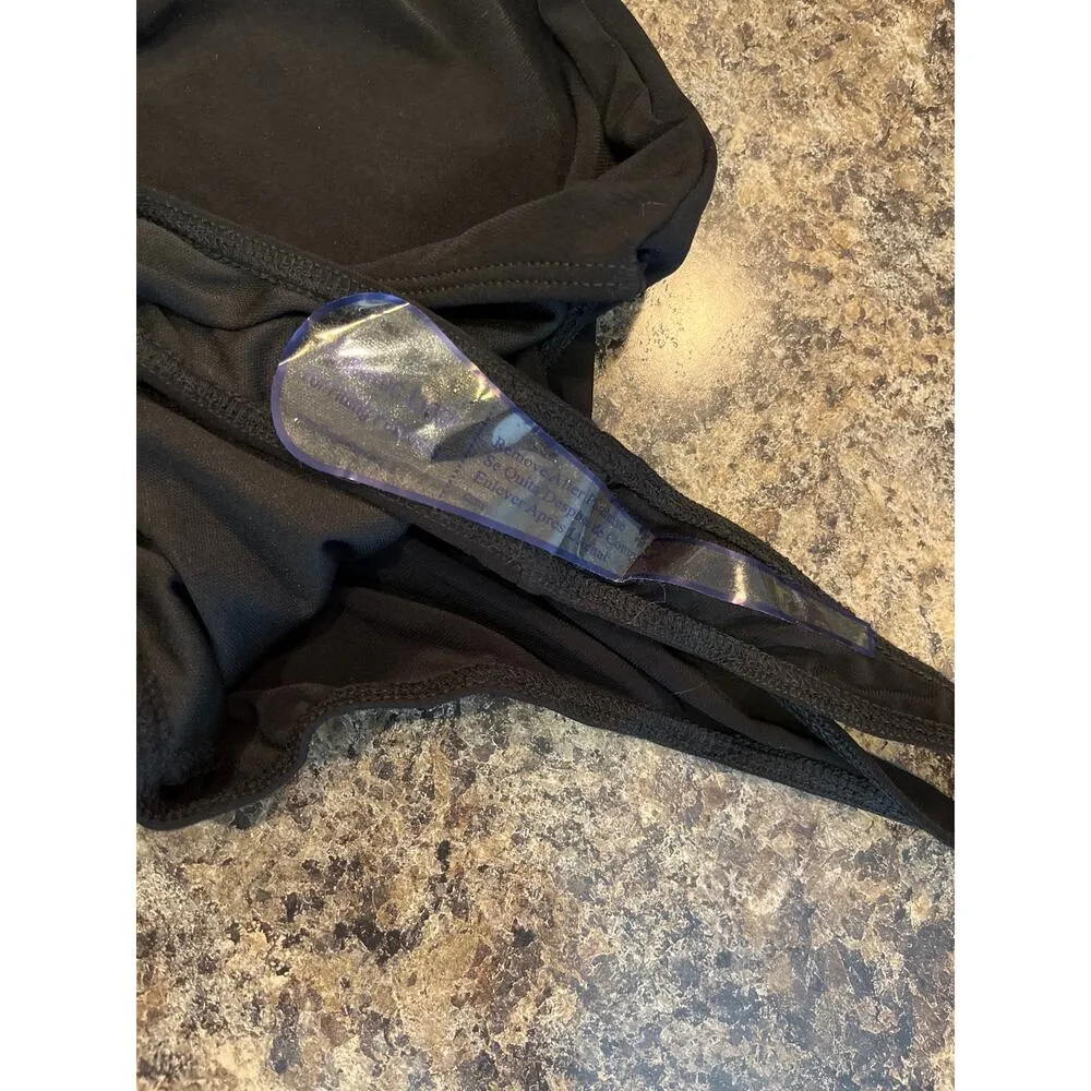 Lucy in the Sky New Cutout One Shoulder Bodysuit Black Small - Image 7